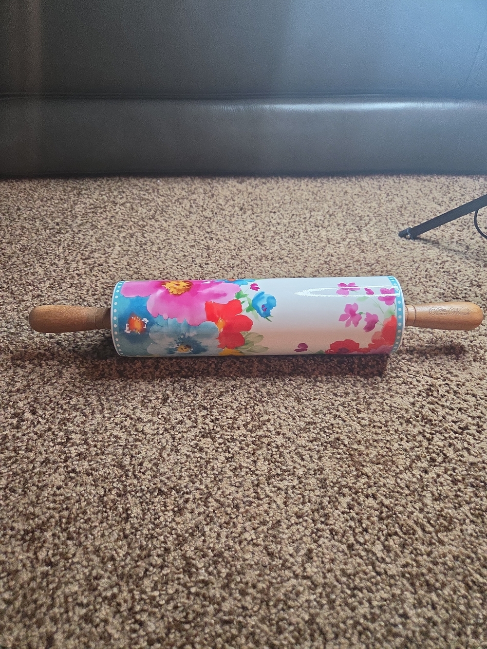 Pioneer Woman Breezy Blossom Ceramic Rolling Pin Retired Design